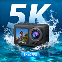 Nouvelle caméra d'action WIFI 5K 60fps avec support à dégagement rapide, écran tactile 2,2 pouces et EIS 6 axes pour le cyclisme en plein air, la moto et la conduite
