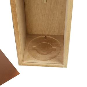 Caja de Madera de Roble para Whisky, Hecha a Mano, con Tapa Deslizante Cilíndrica, Personalizable, para Regalo, Embalaje Seguro, Marca DS Wholesale - Product Image 5