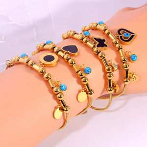 All'ingrosso tricolore Oro placcato Religiosa croce Mujer Virgen De Guadalupe Pulseras De Oro moda donna catena bracciali gioielli - Product Image 5