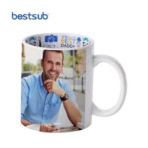 BestSub Wholesale 11oz Sublimation Blanks Ceramic Motto Magic Color Coffee Mug Best Father Day Gifts
