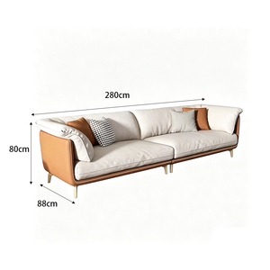 Ensemble de canapés en cuir minimaliste italien, design nordique, mobilier pour hôtels et appartements - Product Image 3