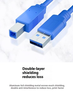 Câble USB 2.0 PVC mâle B mâle 3.5mm 1m/1.5m/3m/10m Longueur de câble Vente en gros Imprimante Scanner Tresse Métal Ordinateur Câble de charge - Product Image 6