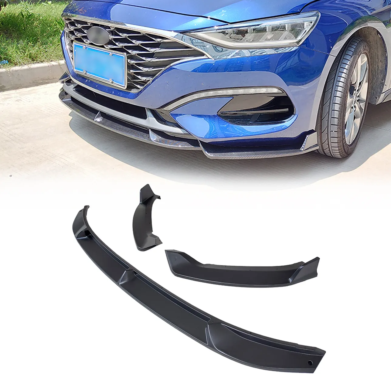 Yüksek kaliteli PP malzeme oto araba ön çene dudak tampon Spoiler Hyundai Fiesta için