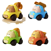 Voiture jouet à friction en forme d'animal de dessin animé, mini modèle 1:87, en plastique ABS, véhicule éducatif portable pour enfants