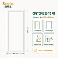 Porte intérieure contemporaine blanche pour chambre à coucher avec isolation phonique, accents circulaires doubles, poignée noire et cadre sur mesure pour appartement