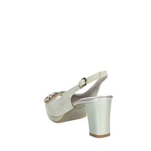 Sandalias de Tacón Cinzia Soft Donna Beige Talla 36 con Detalle de Pedrería - Product Image 1