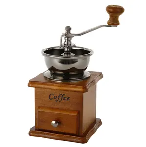 Wholesale wooden hand operated coffee mill grinder from China