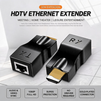 Extensor HDTV de 30M HD 1080P, Transmisor a Receptor Ethernet LAN V1.4 RJ45 CAT5E CAT6, Extensor de Red HDTV a RJ45, Compatible con 4K