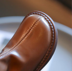 Trendy Autumn Winter Western Thick-sole Girls Shoes Long Boots Children Kids <b>Knee</b> <b>High</b> Leather Boots - Product Image 5