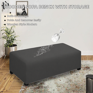 Sofá Moderno Universal Desmontable Tapizado con Patas de Madera y Almacenamiento - Plegable para Sala de Estar - Product Image 2