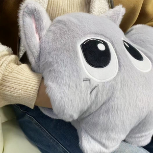 Bouillotte chat mignon avec housse en peluche, sac à eau chaude en caoutchouc souple, chauffe-mains et pieds amovible et lavable <span class=keywords><strong>pour</strong></span> lit - Product Image 3