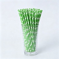6*197mm Pailles à boire en papier biodégradables écologiques à pois, pailles en papier pour mariage, design personnalisé