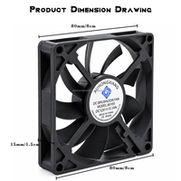 Ventilateur axial sans balais DC 8015 5V 12V 24V ultra-mince 4000 tr/min à double roulement à billes pour refroidissement de processeur d'ordinateur