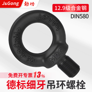 Perno de Anillo J&Gong M20, Grado 12.9, Acero Aleado DIN580, Rosca Fina, Tornillo de Anillo de Elevación - Product Image 5