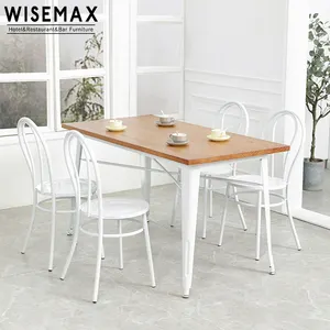 WISEMAX家具廉价金属木制顶级户外餐厅餐桌婚宴白铁餐桌椅
