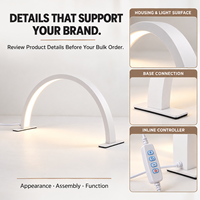 Lampe de table demi-lune pour manucure en gros, logo et emballage personnalisés, éclairage professionnel pour salons de manucure pour les distributeurs