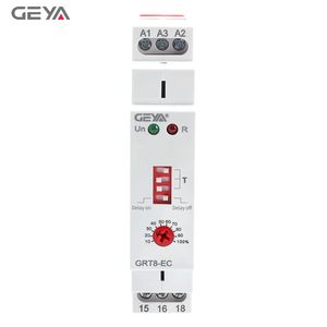 Relé de Tiempo Miniatura Económico de Doble Función GEYA GRT8-EC AC220V/DC24V/AC380V, Relé de Retardo de Tiempo Ajustable - Product Image 1