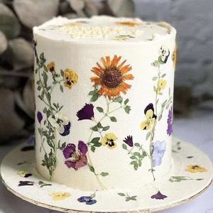 بيع مباشر من المصنع لمستلزمات تزيين الكيك، زهور طبيعية مضغوطة لتزيين كعكات الزفاف وتزيين الكيك - Product Image 2