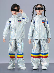 Disfraz de Astronauta <span class=keywords><strong>Futurista</strong></span> de Hip-Hop Unisex, Traje de Baile de Jazz con Falda, <span class=keywords><strong>Ropa</strong></span> para Actuaciones Infantiles, 100% - Product Image 3