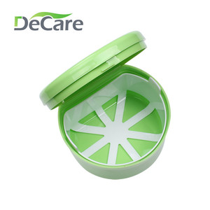 DeCare <b>Denture</b> Storage <b>Box</b> Blue Plastic With Inner Grid For Oral Care - Product Image 3