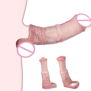 Funda texturizada de silicona suave para pene con diseño de caballo para hombres, anillo para pene para mayor grosor y retardo - Product Image 1