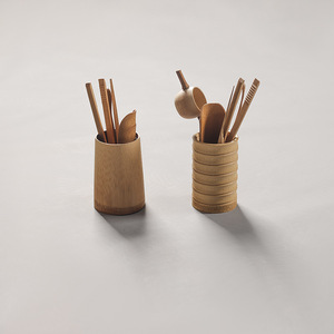 Juego de Ceremonia del Té de Bambú de Seis Piezas en Forma de Cilindro Sin Lacar para Accesorios de Té Kung Fu - Product Image 1