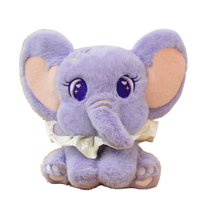 Vente en gros de jouets en peluche d'éléphants bébés mignons et bon marché de couleur violette avec de grandes oreilles, cadeaux d'anniversaire pour enfants, poupée cadeau d'animal, cadeaux de la Saint-Valentin - Product Image 1