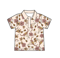 Prix de gros usine – Haut d'été à manches courtes boutonnées pour garçons, vêtements amples et tendance pour tout-petits et enfants