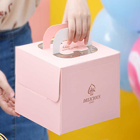 Boîte à gâteau d'anniversaire portable personnalisée avec impression gaufrée exquise, emballage alimentaire en gros pour mousses, usage domestique