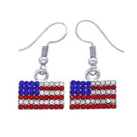 Boucles d'oreilles chapeau magique en strass aux couleurs du drapeau américain, mignonnes pour le 4 juillet, Jour de l'Indépendance, Noël, fête patriotique, cadeau