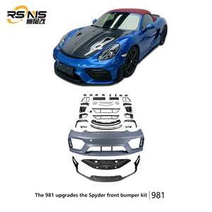 ชุดกันชนหน้าสำหรับรถ718 Boxster 981อัพเกรด GT4 <span class=keywords><strong>RS</strong></span> spydes วัสดุ PP กระจังหน้าและตัวกระจายแสงด้านหลังสภาพใหม่ - Product Image 1