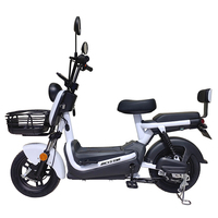 Moped électrique à moteur sans balais 2 places avec panier de chargement avant, éclairage LED, écran LCD, vélo électrique portable, scooter électrique