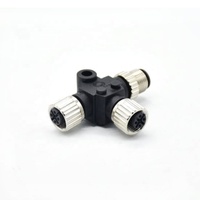 M12 T en forme de T Type 1 révolution 2 connecteur femelle 4 broches adaptateur de câble d'alimentation en métal pour navire Aviation prise circulaire M12-5Pin