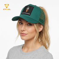 Casquette Trucker Unisexe Y2K en Maille 5 Panneaux Personnalisée pour l'Été, Haute Qualité, Noire, avec Logo Brodé et Patch, Vente en Gros