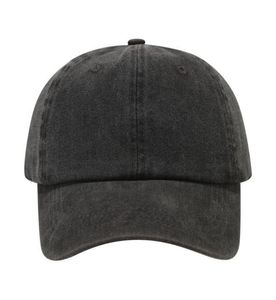 Casquette de baseball réglable de luxe à 6 panneaux, en denim vieilli uni enduit, avec logo personnalisé, style rétro vintage, pour un look sportif et hip-hop - Product Image 4