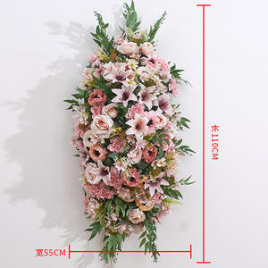 Commercio all'ingrosso su misura di alta qualità rosa seta di nozze tavolo centrotavola fiori rosa disposizione moderno e durevole fiore palla tavolo - Product Image 6