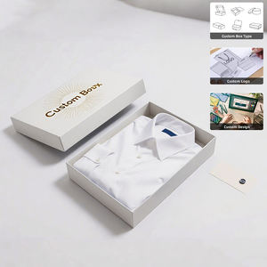 Embalagem de Papel Personalizada Feita à Mão Design Luxuoso para Roupas Caixa com Tampa Removível com Logo - Product Image 1