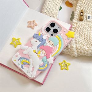 Coque de téléphone pour iPhone 11, 13/14 Pro, 15, 16, motif dessin animé double étoile Melody, protection contre les chutes - Product Image 6