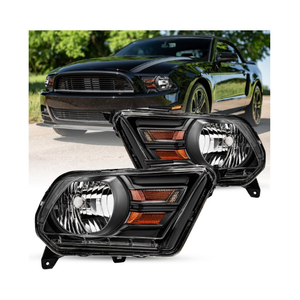 Faros Delanteros Halógenos con Carcasa Negra, Repuesto para <span class=keywords><strong>Ford</strong></span> <span class=keywords><strong>Mustang</strong></span> 2009-2014, <span class=keywords><strong>2010</strong></span>, 2011, 2012, 2013, Par Izquierdo+Derecho, F02502276 - Product Image 4