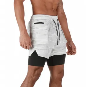 Schnellt rocknende Kompression Polyester 2 In 1 Anti-Falten-Herren-Laufs horts Short Fitness Men