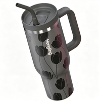 Mug isotherme Hong Ling Sleek 40oz en acier inoxydable – Compatible porte-gobelet de voiture et spécial rentrée scolaire