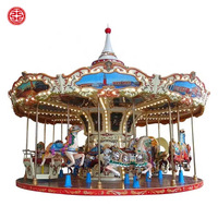 Grand manège à chevaux pour parc d'attractions extérieur, fête foraine, aire de jeux, parc de divertissement, machine de jeu pour enfants, à vendre