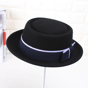 Venta al por mayor de lana Fedora sombreros mujeres hombres ala enrollada <span class=keywords><strong>Porkpie</strong></span> sombrero - Product Image 2