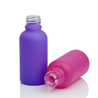 Flacon compte-gouttes en verre givré noir mat rose imprimé sur mesure 1 oz 50 ml 100 ml 10 ml 30 ml pour les gouttes pour les yeux et le nettoyant facial