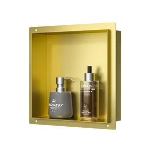 NEODRAIN Premium Design Sleek Gold Shower Niche 304 Stainless Steel Hidden Installation for Bathroom