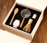 Service à thé Matcha 5 pièces avec logo personnalisé bol à Matcha japonais Whisker à thé set Matcha Oem en bambou avec boîte cadeau