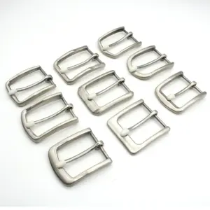 Factory Metal Accessories 40mm Silver Color Leather Hardware Pin Buckles Stainless Steel Belt Buckle For Men's Leather Belt