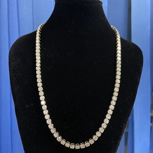 HQ宝石20英寸5毫米钻石925纯银嘻哈冰出Moissanite钻石网链项链 - Product Image 1
