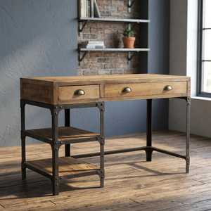 Wooden <b>Desk</b> French Industrial Style - Product Image 3