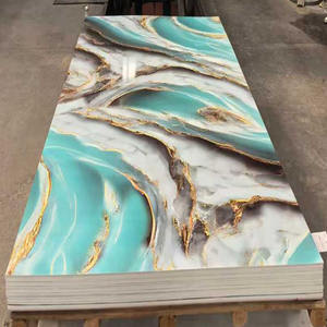Panneau mural et plaque en marbre artificiel UV de décoration intérieure, vente chaude, LT 1220*2440mm*5mm, feuille de plastique PVC haute brillance pour la maison - Product Image 6